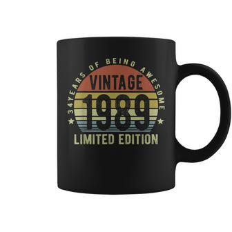 Vintage 1989 Limited Edition 34 Year Old Gifts 34Th Birthday Coffee Mug - Seseable