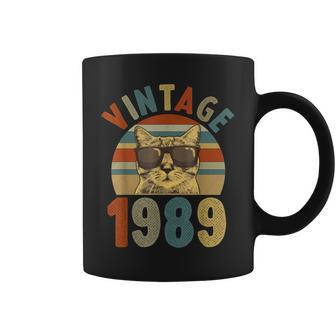Vintage 30Th Birthday Cat Cat Vintage 1989 Classic Coffee Mug | Mazezy