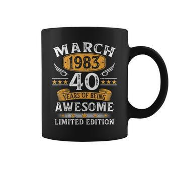 Vintage 40 Year Old Gift 40Th Birthday For Men March 1983 Coffee Mug - Seseable
