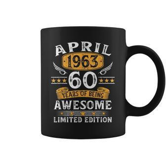Vintage 60 Year Old Gift 60Th Birthday For Men April 1963 Coffee Mug - Seseable