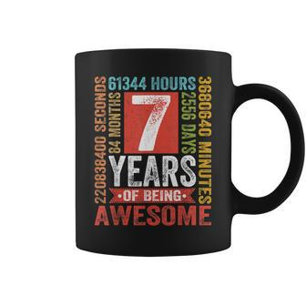 Vintage 7 Years 84 Months Of Being Awesome 7Th Birthday Coffee Mug - Seseable
