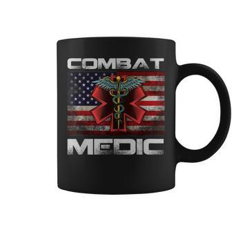 Vintage America Flag Combat Medic Veterans Day Gift Coffee Mug - Seseable