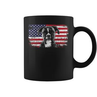 Vintage American Flag Boxer Dog Lover Gift Dad Mom Coffee Mug | Mazezy