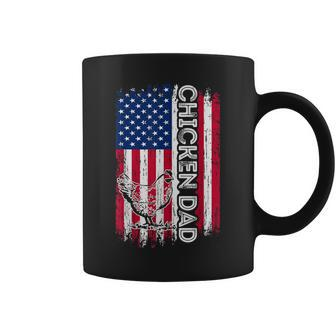 Vintage American Flag Chicken Dad Daddy Men Gift Coffee Mug - Seseable