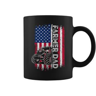 Vintage American Flag Farmer Dad Daddy Men Gift Coffee Mug - Seseable