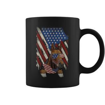 Vintage American Flag Horse Dad Mom Horse Lover 4Th Of July Coffee Mug | Mazezy