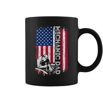 Vintage American Flag Mechanic Dad Daddy Men Gift Coffee Mug - Seseable