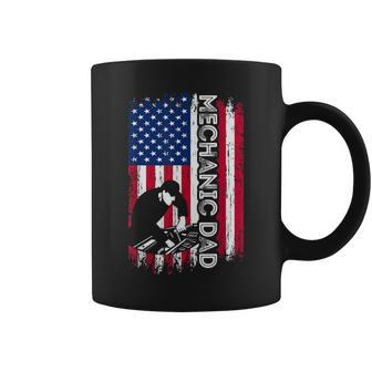 Vintage American Flag Mechanic Dad Daddy Men Gift Coffee Mug | Mazezy