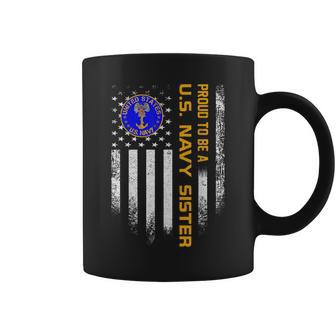 Vintage American Flag Proud To Be Us Navy Sister Military Coffee Mug | Mazezy
