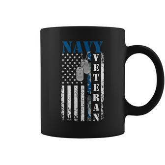 Vintage American Flag Us Navy Military Veterans Day Gift Coffee Mug - Seseable