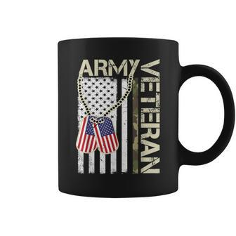 Vintage American Flag Veteran Army Veterans Day Gift Coffee Mug - Seseable