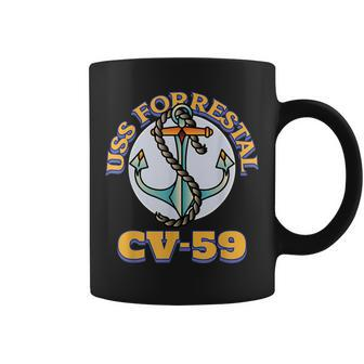 Vintage Anchor Navy Aircraft Carrier Uss Forrestal Coffee Mug - Seseable