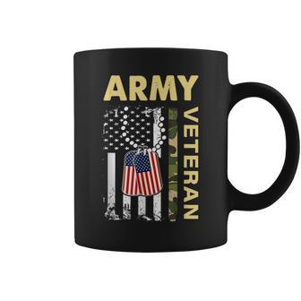 Vintage Army Veteran Day American Flag Women Men Coffee Mug - Seseable
