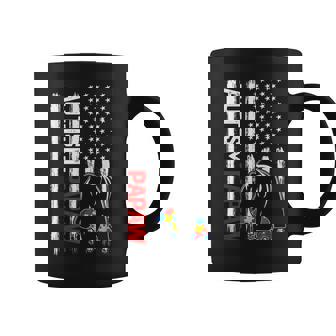 Vintage Autism Papaw Bear American Flag Awareness Family Coffee Mug - Seseable
