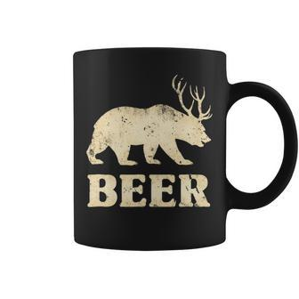 Vintage Bear Deer Funny Beer Coffee Mug - Seseable