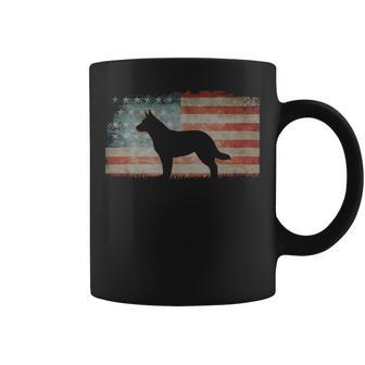 Vintage Best Australian Cattle Dog Dad Ever American Flag Coffee Mug - Seseable