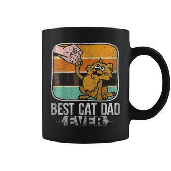 Vintage Best Cat Dad Ever Bump Fist Fathers Day Gifts V2 Coffee Mug - Seseable