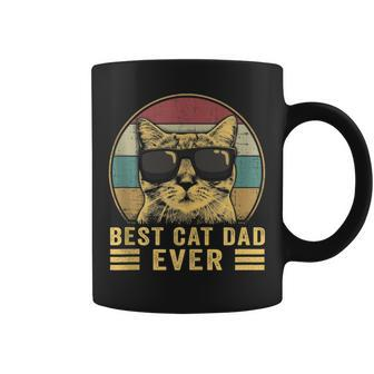 Vintage Best Cat Dad Ever Bump Fit Funny Fathers Day Coffee Mug - Seseable