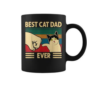 Vintage Best Cat Dad Ever Fist Funny Cat Daddy Fathers Day Coffee Mug - Seseable