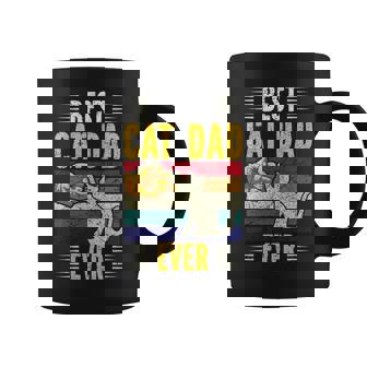 Vintage Best Cat Dad Ever Gold Personalized Cat Dad Coffee Mug | Mazezy