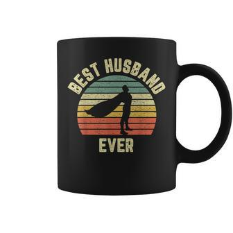 Vintage Best Husband Ever Superhero Fun Retro Graphic Gift For Mens Coffee Mug - Seseable
