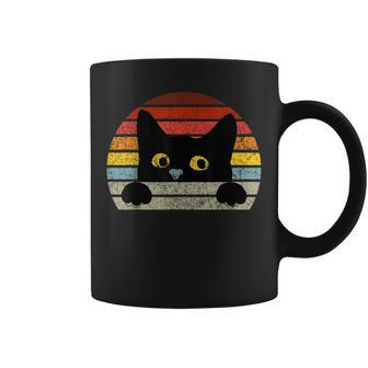 Vintage Black Cat Retro Style For Cat Lover Cat Mom Cat Dad Coffee Mug - Seseable