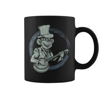 Vintage Bluegrass Banjo - Southern Line Dance Monkey Coffee Mug - Seseable