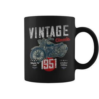 Vintage Born 1951 70Th Birthday Classic Retro Motorcycle Coffee Mug | Mazezy