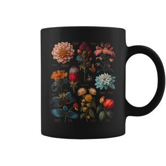 Vintage Botanical Floral Type Flower Graphic Coffee Mug | Mazezy