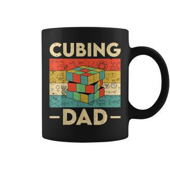 Vintage Cubing Dad Funny Speedcubing Math Lovers Coffee Mug - Seseable