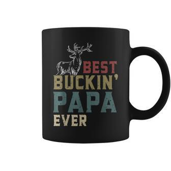 Vintage Deer Hunting Best Buckin Papa Ever Hunter Coffee Mug - Seseable
