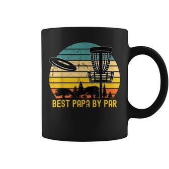 Vintage Disc Golf Dad Present - Best Papa By Par Disk Golf Coffee Mug - Seseable