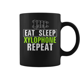 Vintage Eat Sleep Xylophone Repeat Funny Music Orchestra Coffee Mug - Seseable