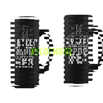 Vintage Eat Sleep Xylophone Repeat Funny Music Orchestra Coffee Mug - Seseable
