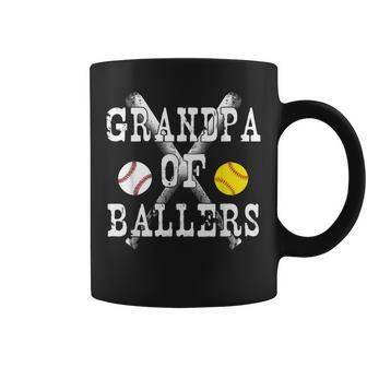 Vintage Grandpa Of Ballers T Funny Baseball Softball L Coffee Mug | Mazezy