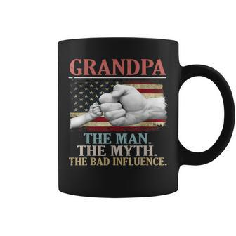 Vintage Grandpa The Man The Myth The Bad Influence Usa Flag Coffee Mug | Mazezy