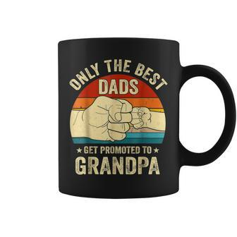 Vintage Great Dads Get Promoted To Grandpa Fist Bump Funny Coffee Mug - Seseable