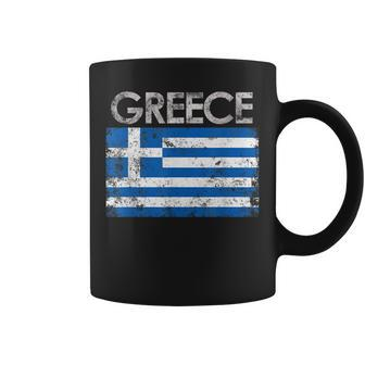 Vintage Greece Greek Flag Pride Gift Coffee Mug - Seseable