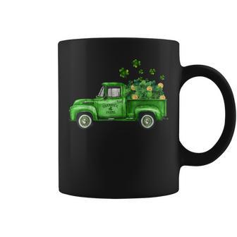 Vintage Green Truck Shamrocks St Patricks Day 2023 Irish Coffee Mug - Thegiftio UK
