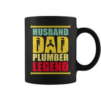 Vintage Husband Dad Plumber Legend Coffee Mug - Seseable