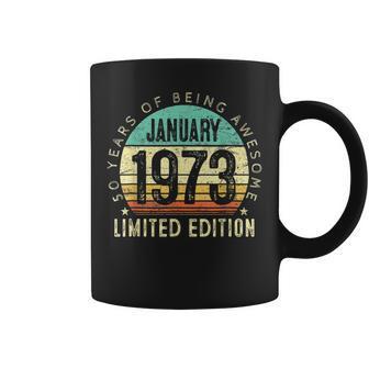 Vintage January 1973 Retro 50 Years Old Gifts 50Th Birthday Coffee Mug - Seseable