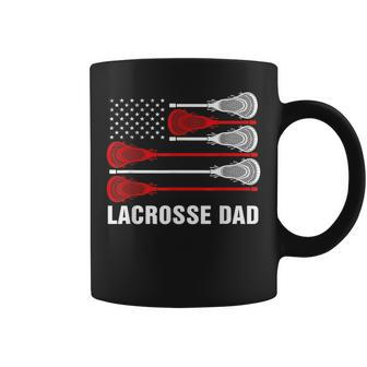 Vintage Lacrosse Dad Lax Dad Usa Flag Patriotic Gift Coffee Mug - Seseable