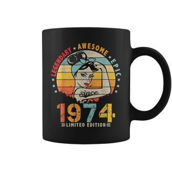 Vintage Legendary Awesome Epic Since 1974 Retro Birthday Coffee Mug - Seseable