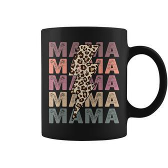 Vintage Mama Lightning Bolt Leopard Mom Life Mothers Day Coffee Mug | Mazezy