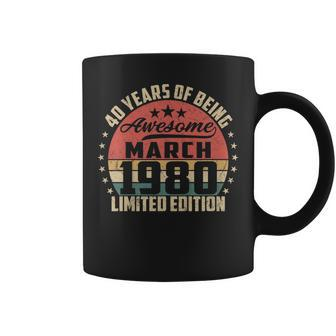 Vintage March 1980 40 Year Old Bday Gifts 40Th Birthday Coffee Mug | Mazezy