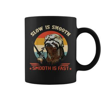 Vintage Military Sloth Slow Is Smooth Smooth Is Fast Veteran Coffee Mug | Mazezy