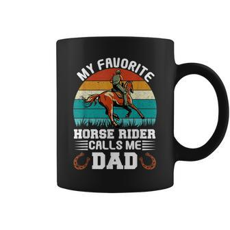 Vintage My Favorite Horse Rider Calls Me Dad Fathers Day Coffee Mug | Mazezy