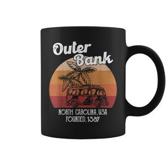 Vintage North Carolina 1587 Beach Summer Vacation Palm Tree Coffee Mug | Mazezy