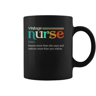 Vintage Nurse Noun Definition Knows More Than She Says Funny Coffee Mug - Thegiftio UK