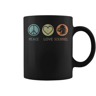 Vintage Peace Love Squirrel Funny Squirrel Lover Coffee Mug | Seseable FR